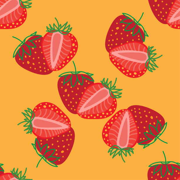 水果草莓插画包装
