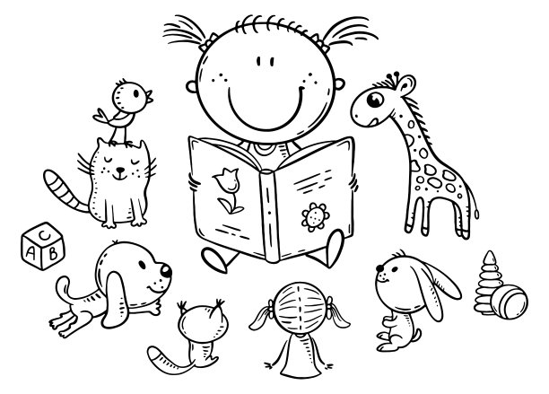 儿童节卡通可爱幼儿园读书说课