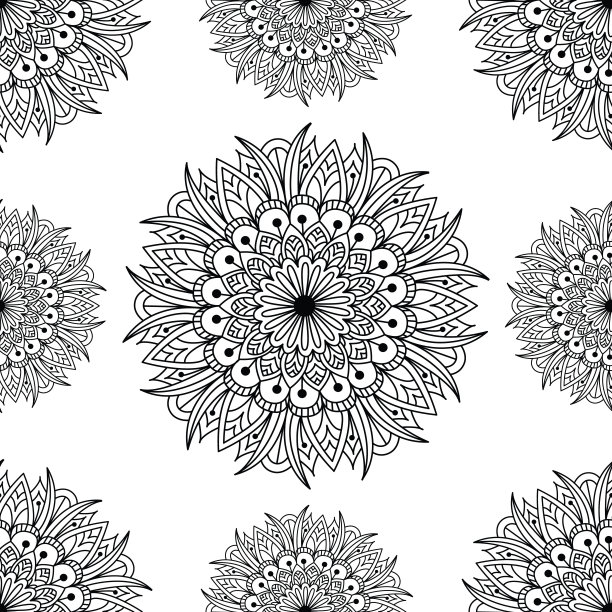 抽象花卉 圆点底纹图案素材