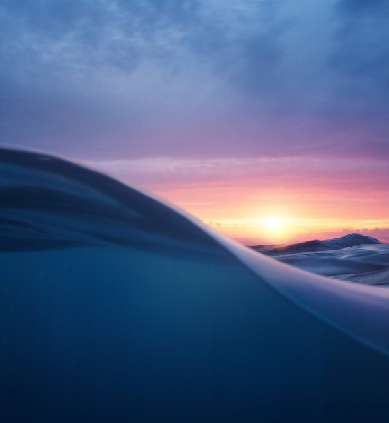 夕阳水纹湖泊波纹