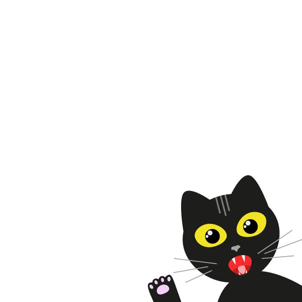 黑色卡通猫