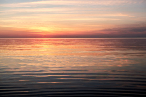 夕阳水纹湖泊波纹