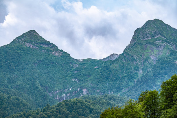 风景 蓝天白云 山川 山脉 大