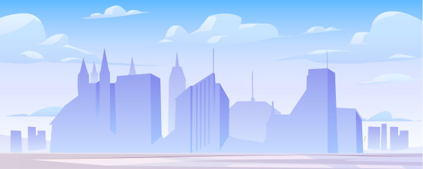 卡通城市建筑背景