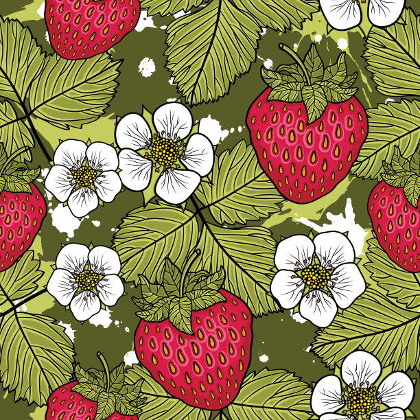 植物花卉图案 水果图案 草莓