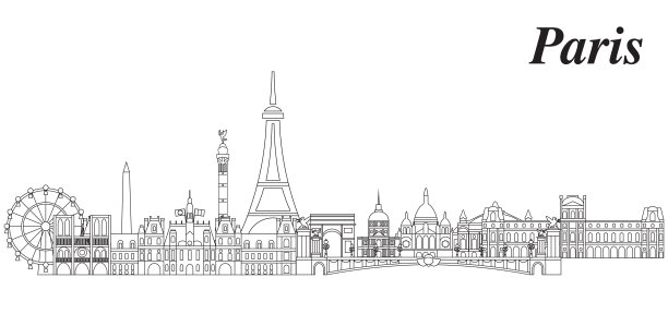 法国地标建筑法国插画