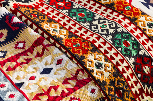民族服饰编织织物图案