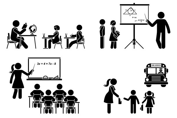 老师和学生插画
