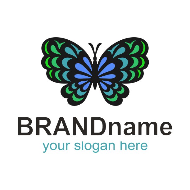 简洁蝴蝶logo设计