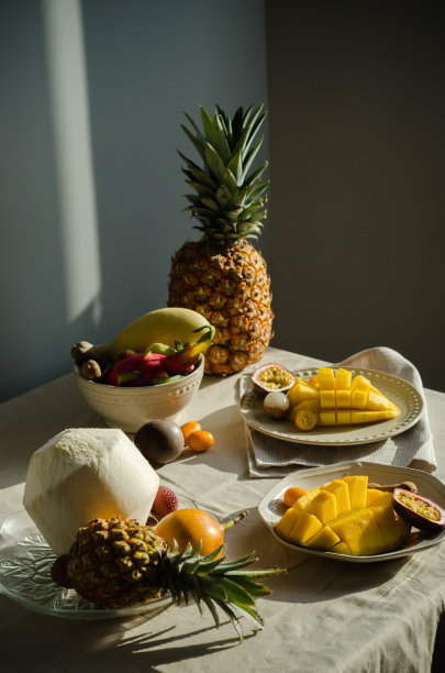 椰子多种水果