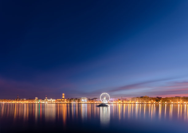 城市剪影 夜晚城市 城市夜景