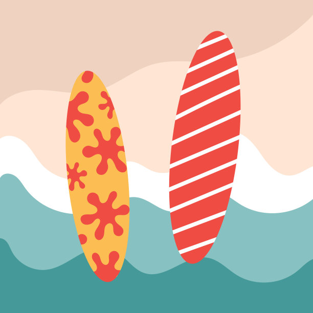 夏日海边冲浪海报