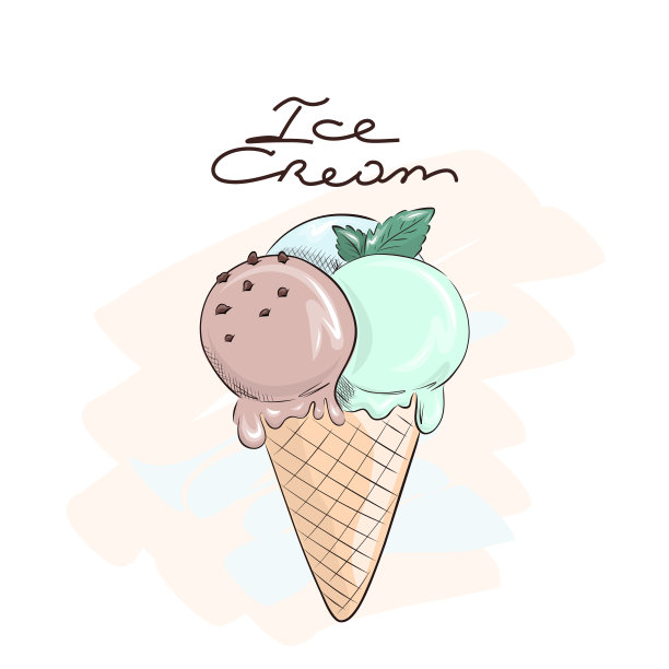 冰淇淋字体设计招贴