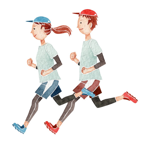 健康男女运动跑步