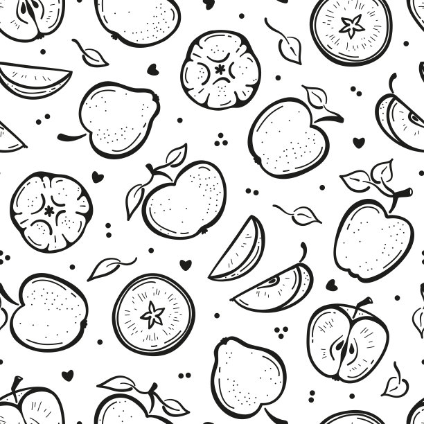 水果苹果图案印花