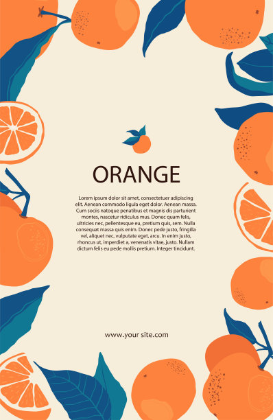 可爱橘子水果插画
