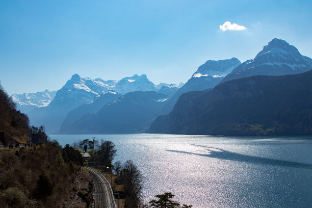 蓝天湖景