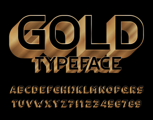 金色复古字母