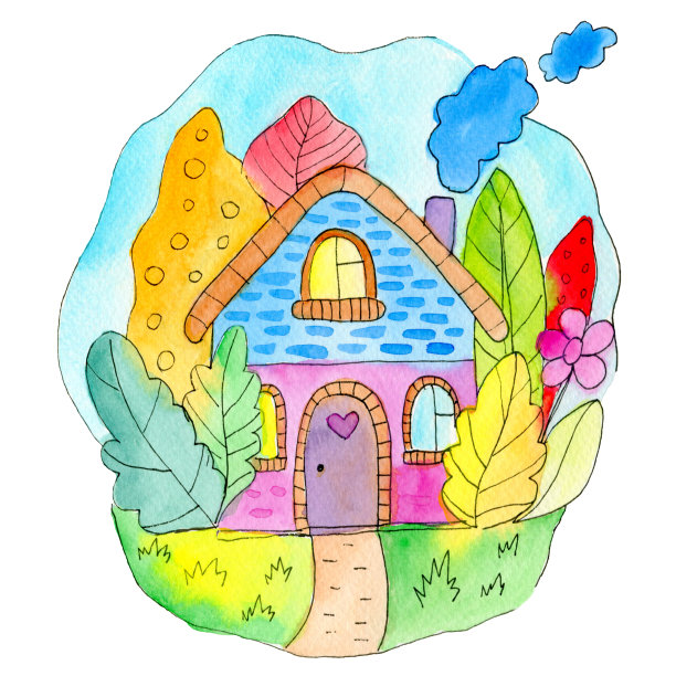 卡通小房子图案