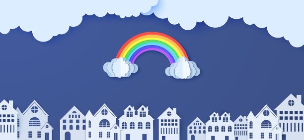小镇雨后彩虹