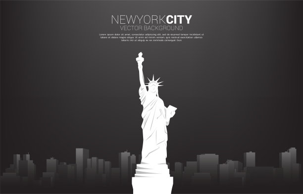 纽约插画纽约天际线