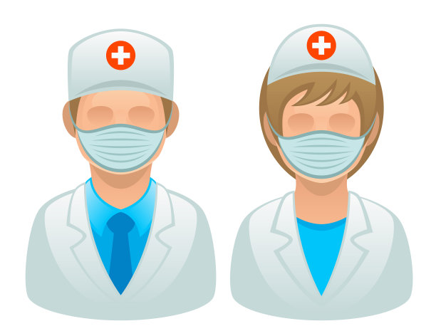 护士为外科医生戴口罩