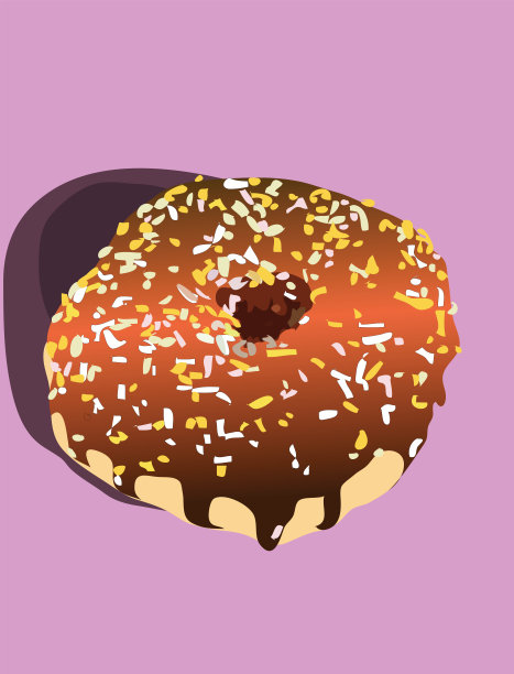 巧克力甜甜圈高清食物素材大图