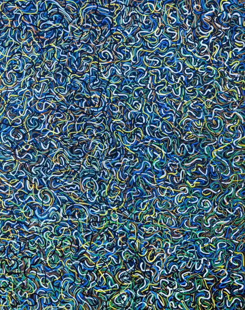 蓝色流体抽象画