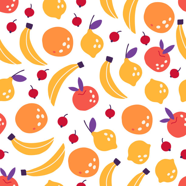 水果图案 夏季果汁背景