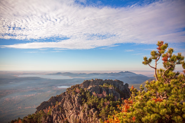 群山森林湖水天空风景