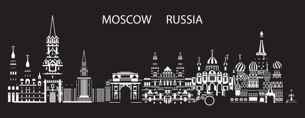 俄罗斯建筑旅游海报
