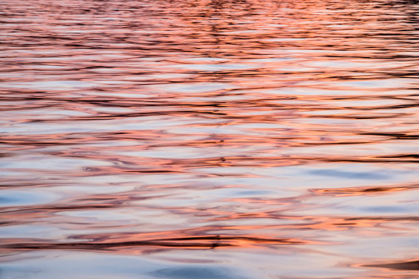 夕阳水纹湖泊波纹