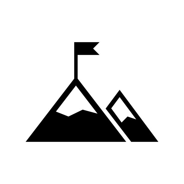 徒步登山矢量logo元素