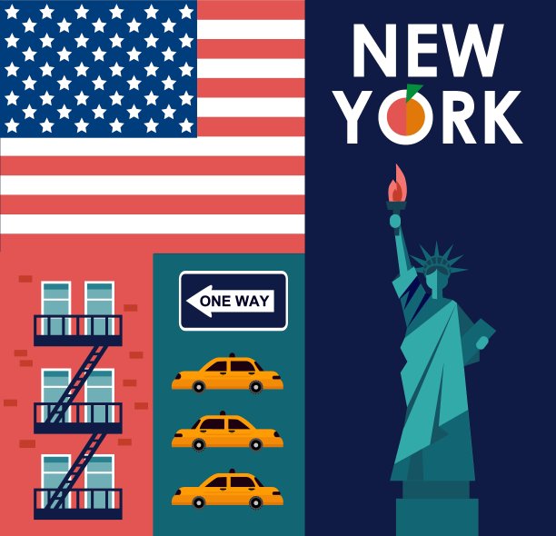 美国旅游美国地产海报