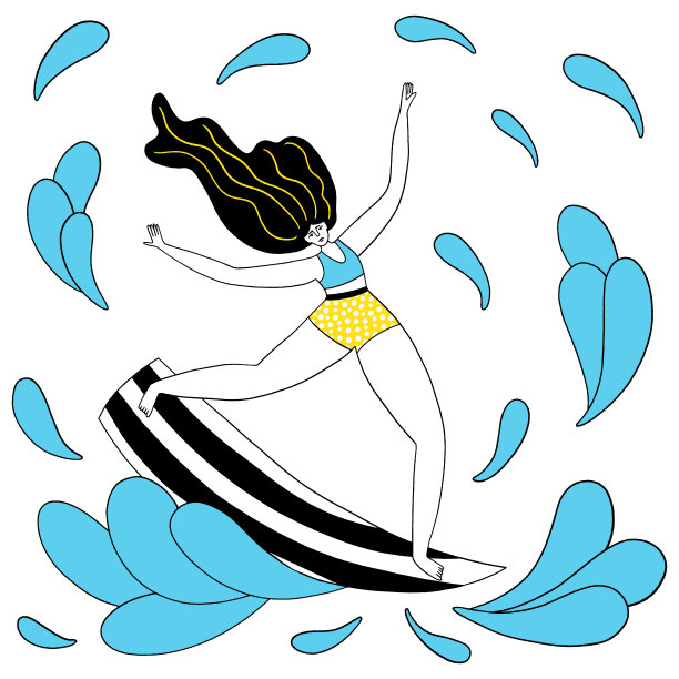 在海上冲浪的女人