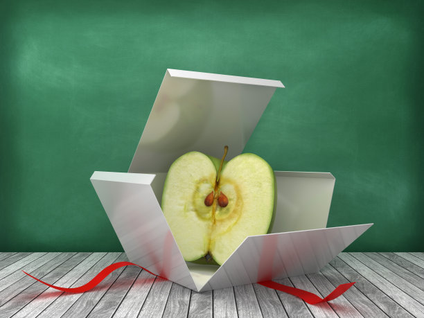苹果礼盒包装插画
