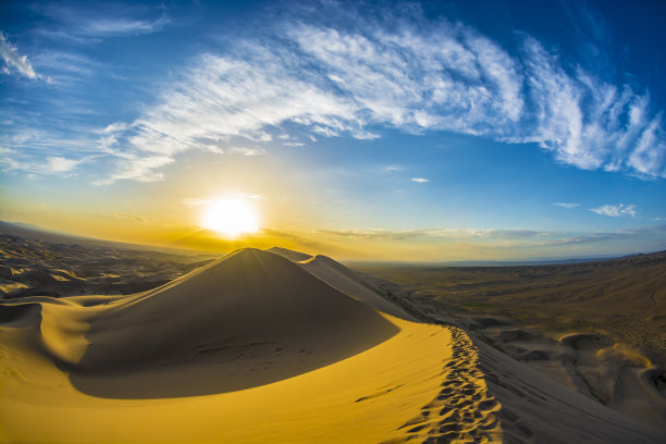 沙漠黄沙荒漠戈壁风景