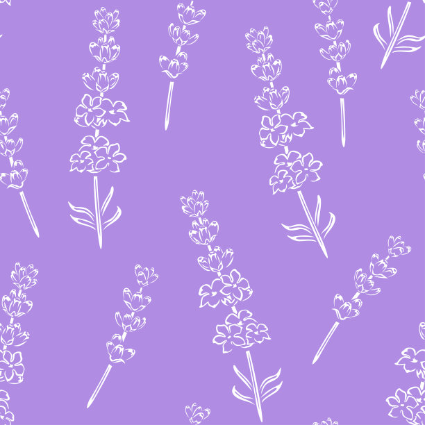 紫色薰衣草卡通背景素材
