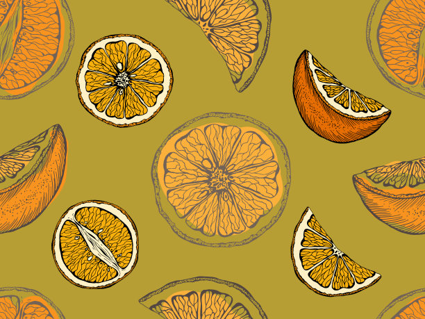 水果背景橙子