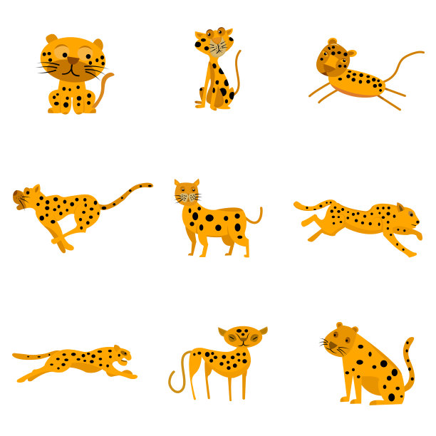 动物豹子矢量图