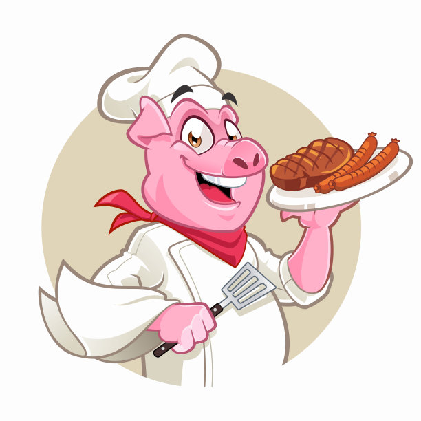 食品 卡通动物 厨师