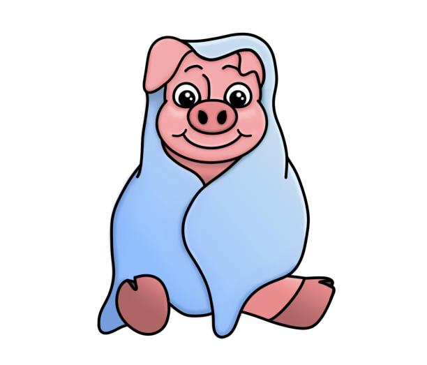 蓝色小猪背景