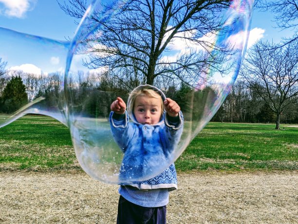 儿童与泡泡,玩泡泡的孩子,泡泡