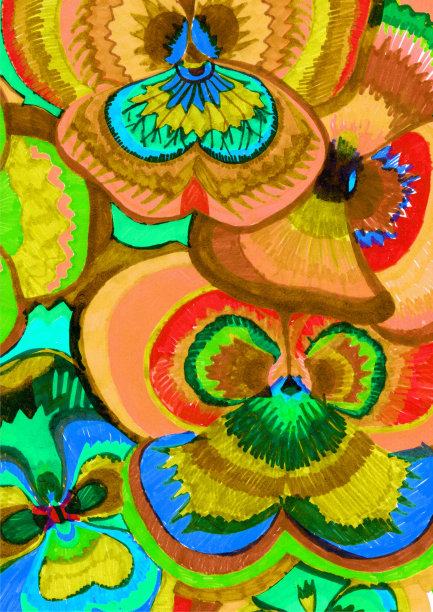 抽象水彩花卉装饰画