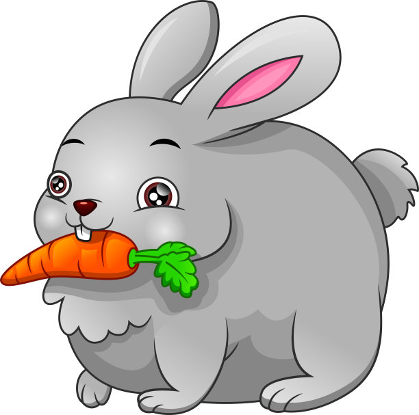 卡通胡萝卜兔