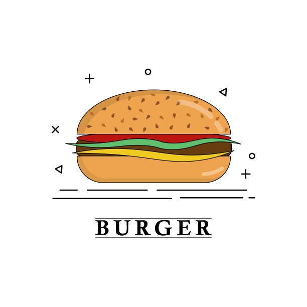 餐馆logo卡通矢量图