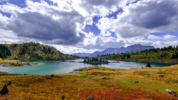 湖泊 山脉自然 美景