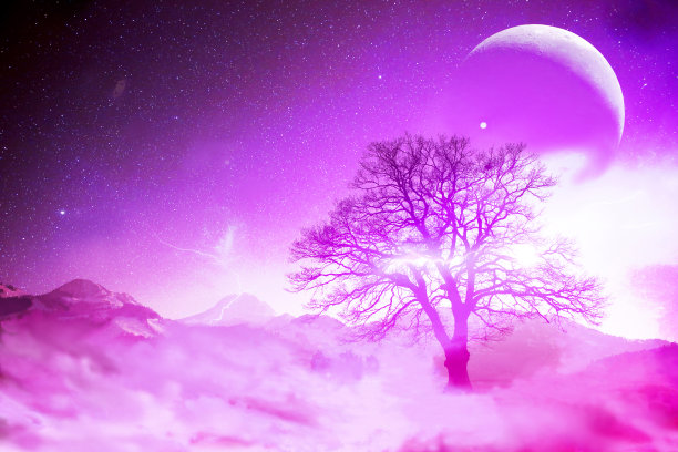 梦幻神秘紫色设计背景