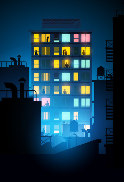 都市夜生活插画