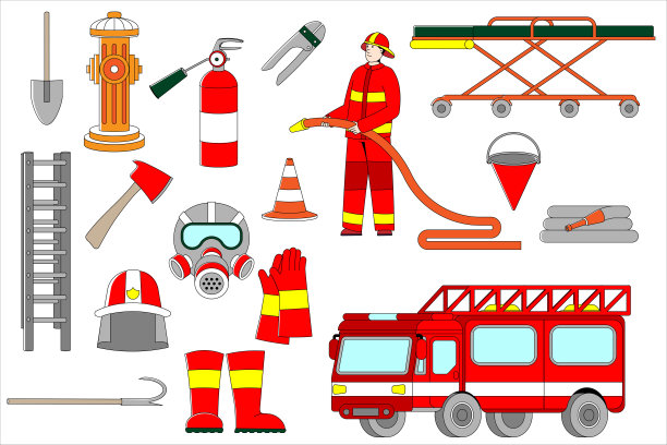 消防救援插画